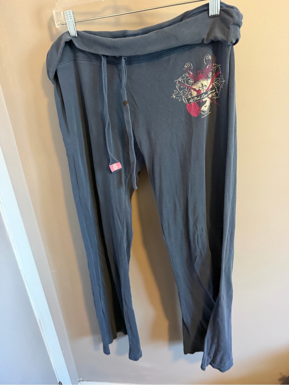 Pink Victoria’s Secret Vintage Y2K Foldover Lounge Pants Grey L
